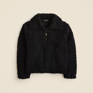 NWT J.Crew Sherpa Teddy Pullover (Black) S